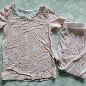 Caden Lane Pink Unicorn Toddler Pajama Set